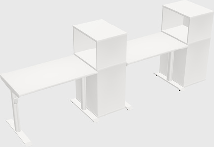 Dual motor electric desk w/cabinet