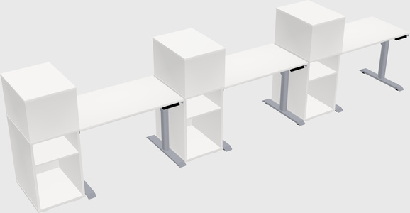 Dual motor electric desk w/cabinet