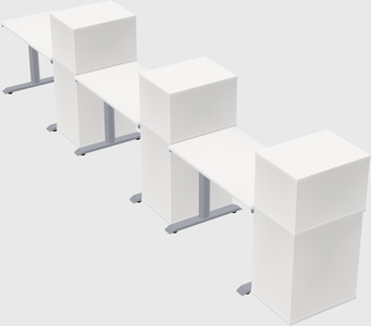 Dual motor electric desk w/cabinet