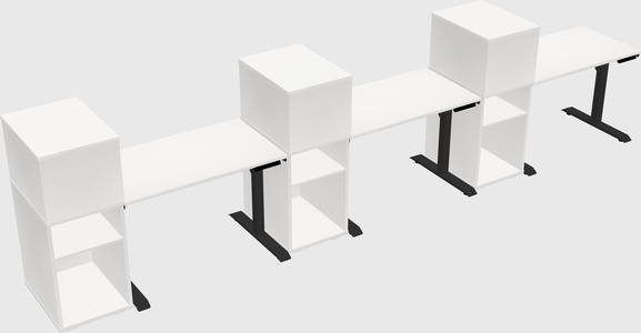 Dual motor electric desk w/cabinet