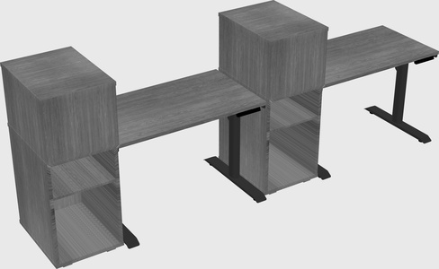 Dual motor electric desk w/cabinet