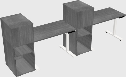 Dual motor electric desk w/cabinet