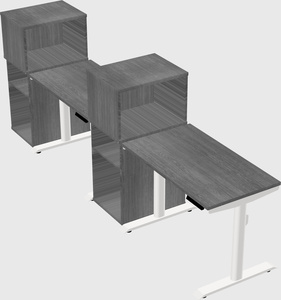 Dual motor electric desk w/cabinet