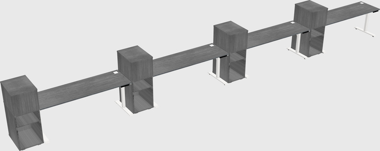 Dual motor electric desk w/cabinet