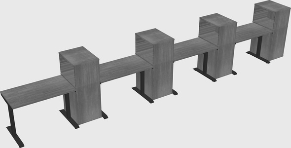Dual motor electric desk w/cabinet