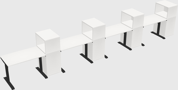 Dual motor electric desk w/cabinet
