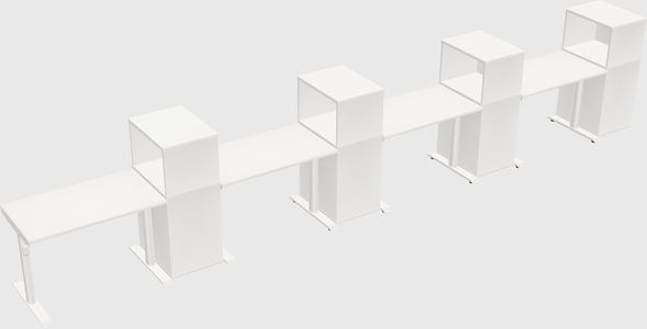 Dual motor electric desk w/cabinet