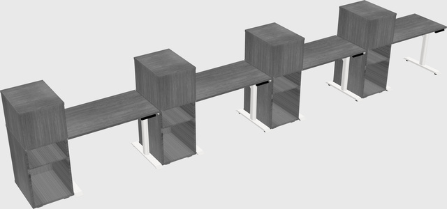 Dual motor electric desk w/cabinet