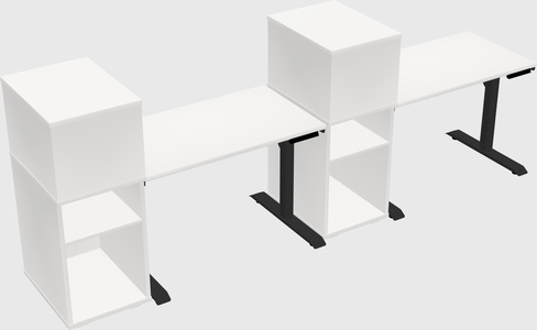 Dual motor electric desk w/cabinet
