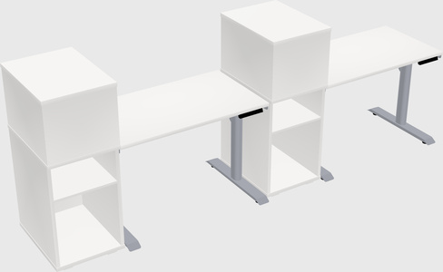 Dual motor electric desk w/cabinet