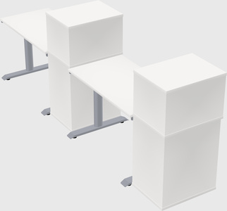 Dual motor electric desk w/cabinet