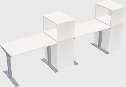Dual motor electric desk w/cabinet
