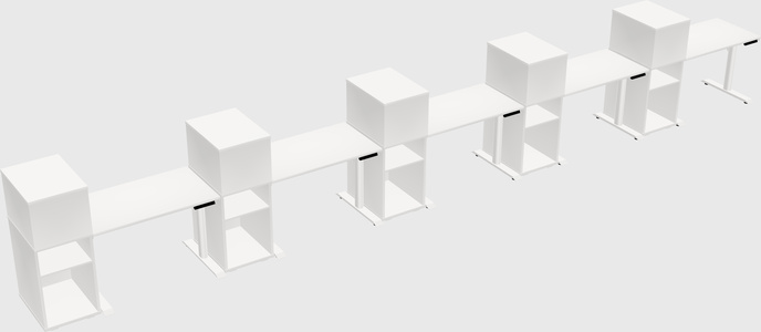 Dual motor electric desk w/cabinet