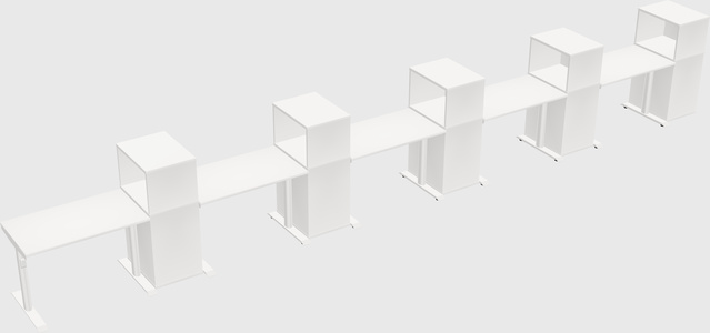 Dual motor electric desk w/cabinet