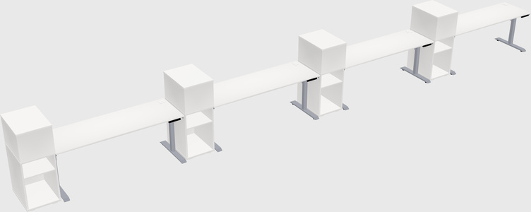 Dual motor electric desk w/cabinet