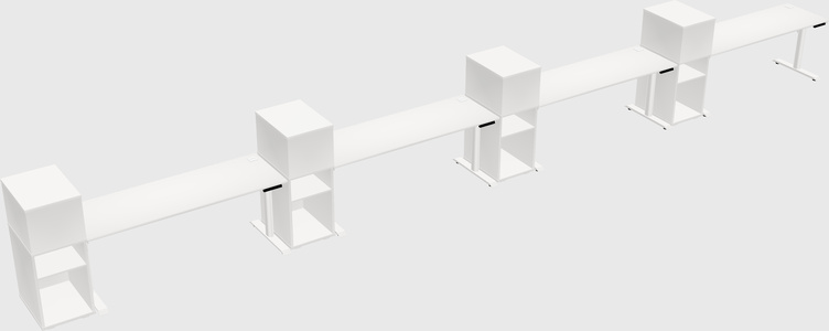 Dual Motor Electric Desk W/cabinet