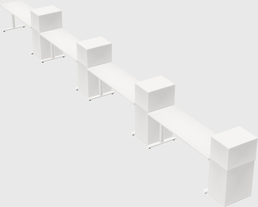Dual motor electric desk w/cabinet