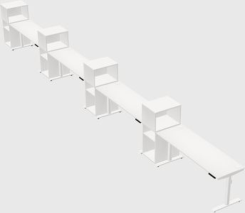 Dual motor electric desk w/cabinet