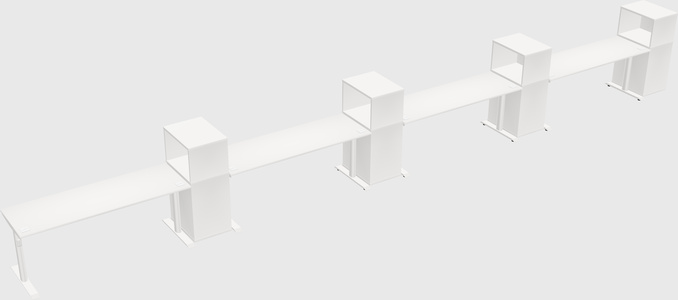 Dual motor electric desk w/cabinet