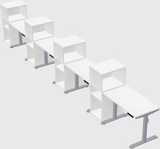 Dual motor electric desk w/cabinet