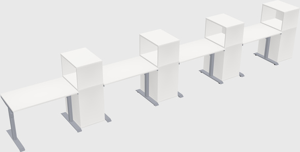 Dual motor electric desk w/cabinet