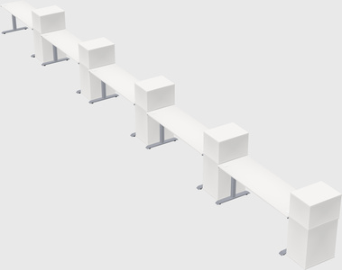 Dual motor electric desk w/cabinet