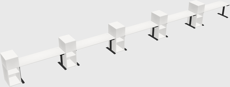 Dual motor electric desk w/cabinet