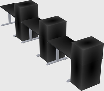 Dual motor electric desk w/cabinet