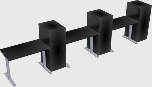 Dual motor electric desk w/cabinet