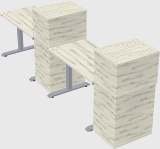 Dual motor electric desk w/cabinet