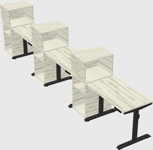 Dual motor electric desk w/cabinet