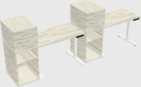 Dual Motor Electric Desk W/cabinet