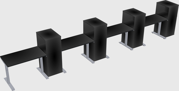 Dual motor electric desk w/cabinet