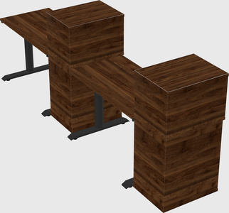 Dual motor electric desk w/cabinet