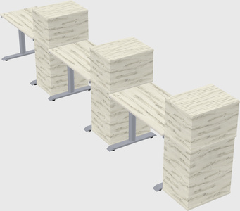 Dual motor electric desk w/cabinet