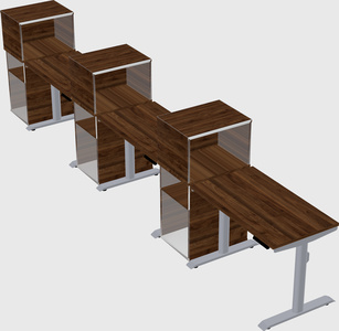 Dual motor electric desk w/cabinet
