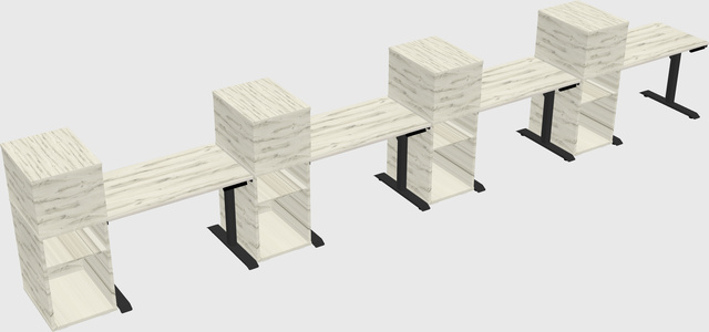 Dual motor electric desk w/cabinet