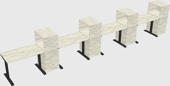 Dual motor electric desk w/cabinet