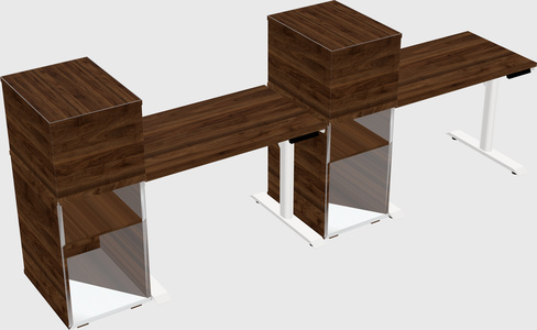 Dual motor electric desk w/cabinet