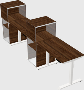 Dual motor electric desk w/cabinet