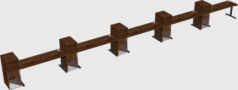 Dual motor electric desk w/cabinet