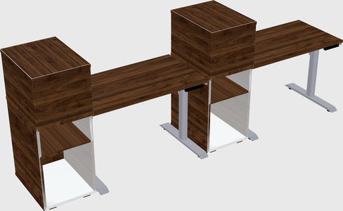 Dual motor electric desk w/cabinet