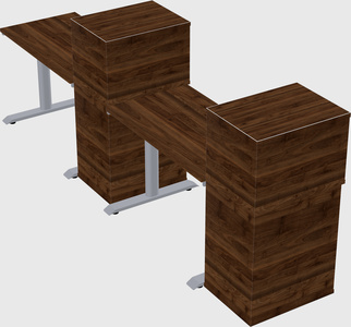 Dual motor electric desk w/cabinet