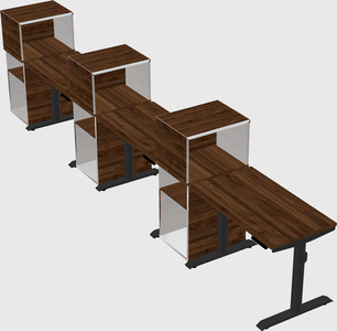 Dual motor electric desk w/cabinet