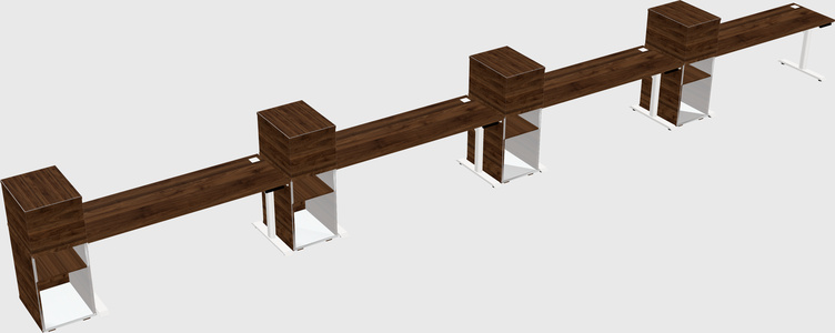 Dual motor electric desk w/cabinet
