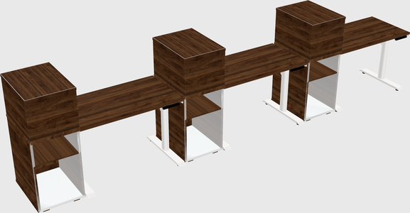 Dual motor electric desk w/cabinet