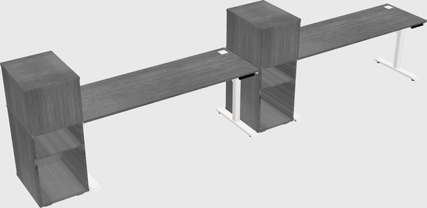Dual motor electric desk w/cabinet