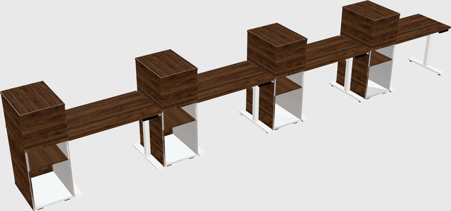 Dual motor electric desk w/cabinet
