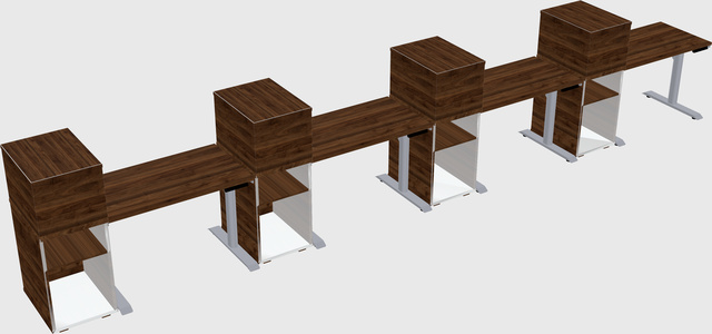 Dual motor electric desk w/cabinet