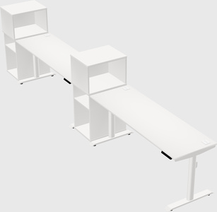 Dual motor electric desk w/cabinet